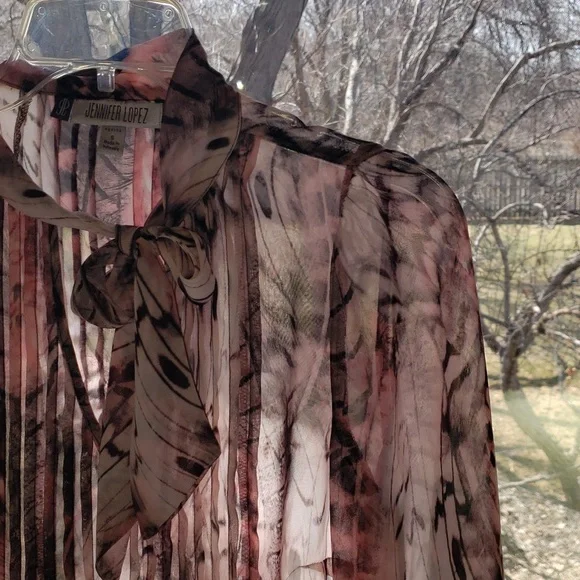 Jennifer Lopez Sheer Blouse Petite Small - Picture 5 of 8